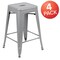 Flash Furniture Silver 24" High Metal Stool, PK4 4-ET-31320-24-SV-R-GG - alternate 8